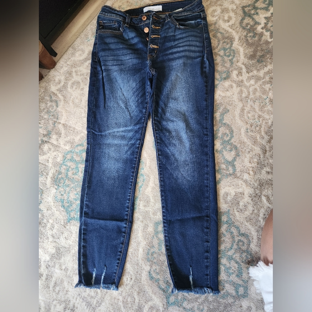Rose gold button fly Kancan jeans